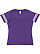 LADIES V-NECK FOOTBALL TEE Vintage Purple/Blended White 