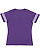 LADIES V-NECK FOOTBALL TEE Vintage Purple/Blended White Back
