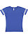 LADIES V-NECK FOOTBALL TEE Vintage Royal/Blended White 