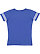 LADIES V-NECK FOOTBALL TEE Vintage Royal/Blended White Back