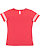 LADIES V-NECK FOOTBALL TEE Vintage Red/Blended White 