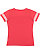 LADIES V-NECK FOOTBALL TEE Vintage Red/Blended White Back