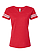 Womens V-Neck Football T-Shirt Vintage Red/Blended White Ghosted Front View