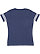 LADIES V-NECK FOOTBALL TEE VN True Navy/Blended White Back