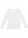 LADIES LONG SLEEVE LACE-UP TEE Blended White/Titanium Back