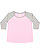 LADIES CURVY BASEBALL TEE Pink/Vintage Heather 1