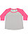 LADIES CURVY BASEBALL TEE Vn Heather/Vn Hot Pink 