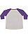 LADIES CURVY BASEBALL TEE Vintage Heather/Vintage Purple Back