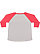 LADIES CURVY BASEBALL TEE Vintage Heather/Vintage Red Back