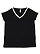 LADIES CURVY RETRO RINGER TEE Black/White 