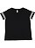 LADIES CURVY FOOTBALL TEE Black/White 