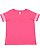 LADIES CURVY FOOTBALL TEE Vintage Hot Pink/Blended White 