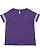 LADIES CURVY FOOTBALL TEE Vintage Purple/Blended White 