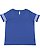 LADIES CURVY FOOTBALL TEE Vintage Royal/Blended White 