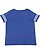 LADIES CURVY FOOTBALL TEE Vintage Royal/Blended White Back
