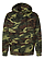 Camouflage Pullover Hoodie Green Woodland Ghosted Front View