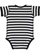 INFANT BABY RIB BODYSUIT Black-White Stripe Back
