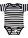 INFANT BABY RIB BODYSUIT Black-White Stripe Open