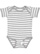 INFANT BABY RIB BODYSUIT Heather-White Stripe Open