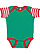 INFANT BABY RIB BODYSUIT Kelly/Red-White Stripe/Red 