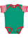 INFANT BABY RIB BODYSUIT Kelly/Red-White Stripe/Red Open