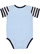 INFANT BABY RIB BODYSUIT Lt Blue/Navy-White Stripe/Navy Back