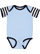 INFANT BABY RIB BODYSUIT Lt Blue/Navy-White Stripe/Navy Open