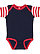 INFANT BABY RIB BODYSUIT Navy/Red-White Stripe/Red 