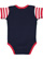 INFANT BABY RIB BODYSUIT Navy/Red-White Stripe/Red Back