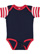INFANT BABY RIB BODYSUIT Navy/Red-White Stripe/Red Open