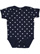 INFANT BABY RIB BODYSUIT Navy-White Dot Open