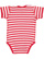 INFANT BABY RIB BODYSUIT Red-White Stripe Back