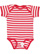 INFANT BABY RIB BODYSUIT Red-White Stripe Open