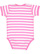 INFANT BABY RIB BODYSUIT Raspberry-White Stripe Back