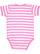 INFANT BABY RIB BODYSUIT Raspberry-White Stripe Back