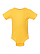 Infant Baby Rib Bodysuit Yellow Ghosted Front View