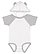 INFANT HOODED BODYSUIT W/ EARS Blended White/Heather 