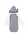 Infant Lng Slv Bodysuit W Ears Granite Heather/White Ghosted Back View