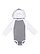 Infant Lng Slv Bodysuit W Ears Granite Heather/White Ghosted Front View