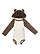 Infant Lng Slv Bodysuit W Ears Natural/Brown Ghosted Front View