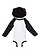 Infant Lng Slv Bodysuit W Ears White/Black Ghosted Front View