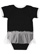 INFANT TUTU BABY RIB BODYSUIT Black/White Back