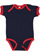 INFANT RUFFLE BODYSUIT Navy/Red Open
