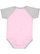 INFANT BASEBALL BODYSUIT Pink/Vintage Heather 1 Back