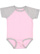 INFANT BASEBALL BODYSUIT Pink/Vintage Heather Open
