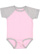 INFANT BASEBALL BODYSUIT Pink/Vintage Heather 1 Open