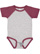 INFANT BASEBALL BODYSUIT Vintage Hthr/Vintage Burgundy Open