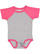 INFANT BASEBALL BODYSUIT Vn Heather/Vn Hot Pink Open