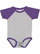 INFANT BASEBALL BODYSUIT Vintage Heather/Vintage Purple Open