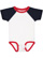 INFANT BASEBALL BODYSUIT White/Navy/Red Open